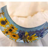 Moonlit Meadow - Handmade Dried Floral Resin Lighted Moon Art Décor