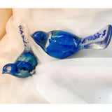 Azure Songbirds of Serenity - Handmade Blue Rose Petal Resin Bird