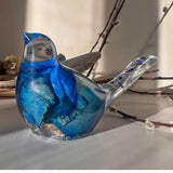 Azure Songbirds of Serenity - Handmade Blue Rose Petal Resin Bird