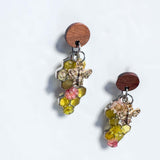 Bee -Themed Handcrafted Drop Earrings with Honeycombs & Flowers