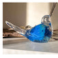 Azure Songbirds of Serenity - Handmade Blue Rose Petal Resin Bird