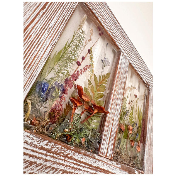 Meadow Sentinel | Large 15" Resin Window with Dragonfly & Bluebells