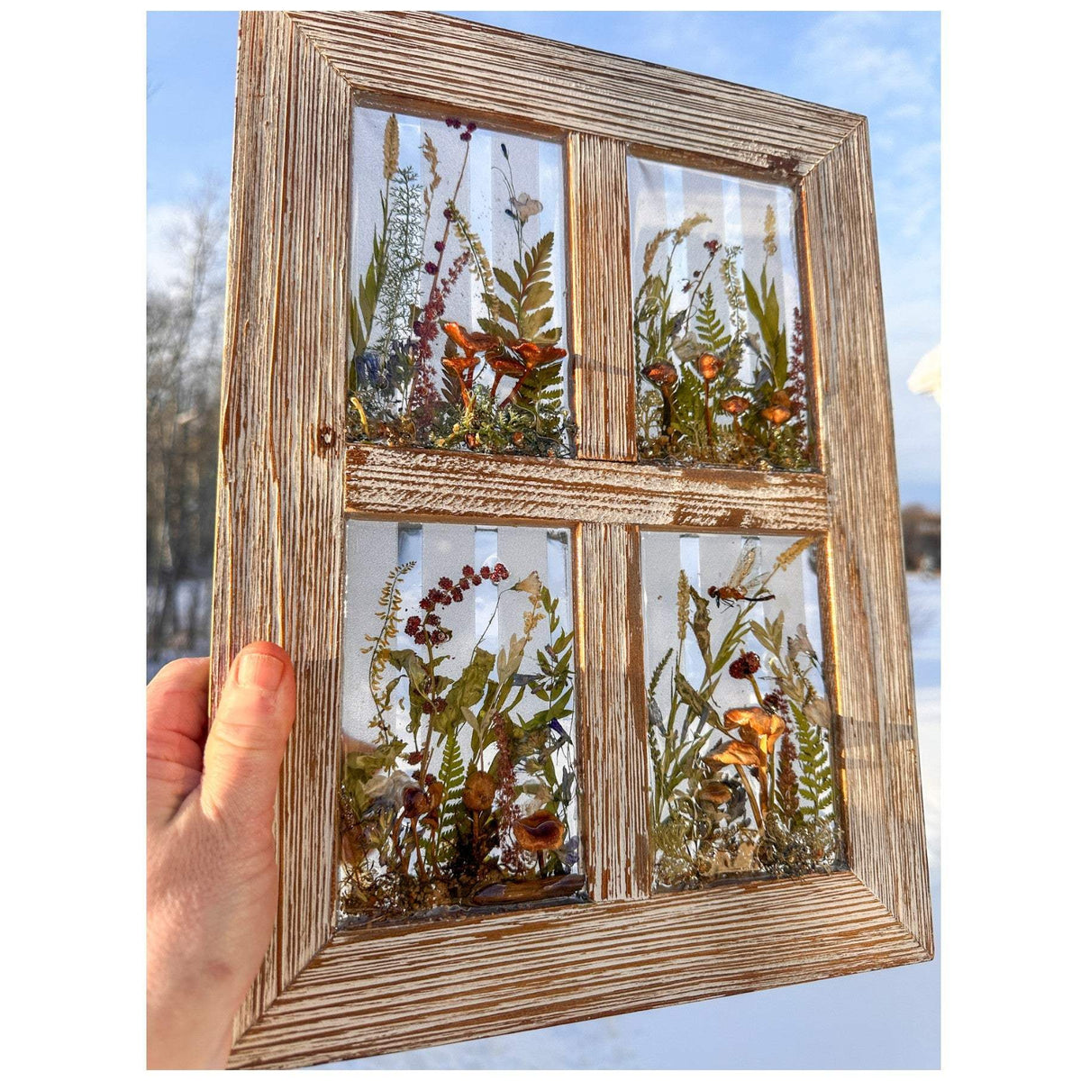 Meadow Sentinel | Large 15" Resin Window with Dragonfly & Bluebells