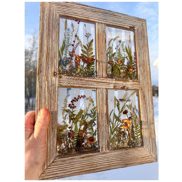 Meadow Sentinel | Large 15" Resin Window with Dragonfly & Bluebells