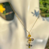 Bee Harmony Pendant - Handmade Pendant with Rhinestone Bee Charm