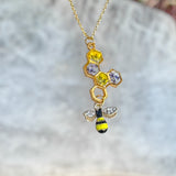 Bee Harmony Pendant - Handmade Pendant with Rhinestone Bee Charm