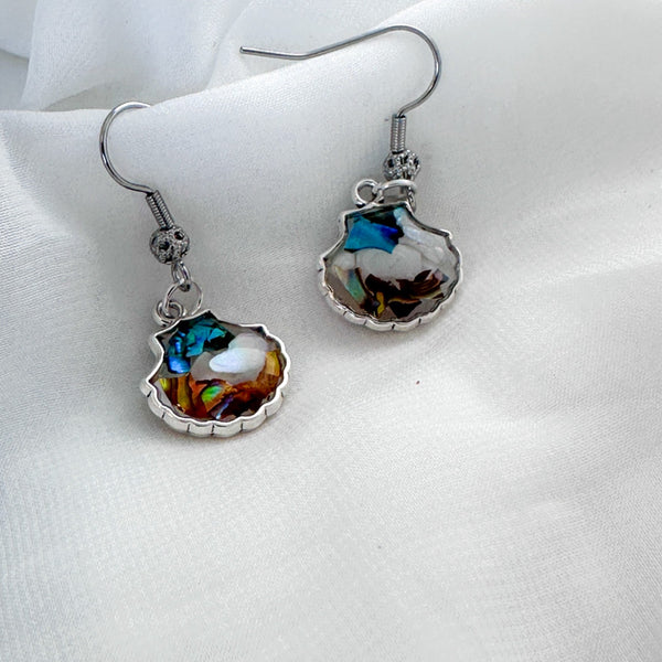 Mermaid Treasures - Handmade Mother of Pearl Seashell Resin Earrings