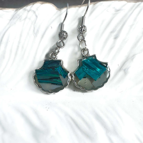 Mermaid Treasures - Handmade Mother of Pearl Seashell Resin Earrings