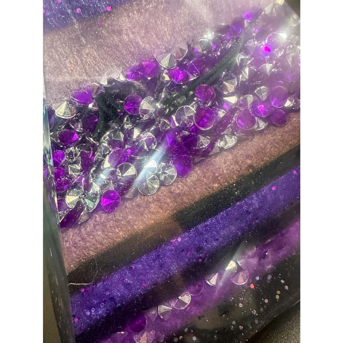 Amethyst Midnight Glow Pyramid - Handmade LED Resin Pyrmaid Decor