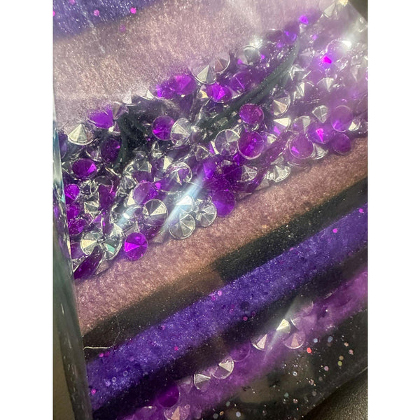 Amethyst Midnight Glow Pyramid - Handmade LED Resin Pyrmaid Decor