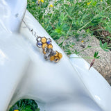 Handmade Honeycomb Dripping Honey Floral Bee Charming Earrings