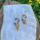 Handmade Honeycomb Dripping Honey Floral Bee Charming Earrings