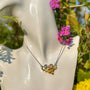 Dripping Honey Honeycomb Handmade Pendant with Gold Bee Charm