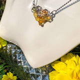 Dripping Honey Honeycomb Handmade Pendant with Gold Bee Charm