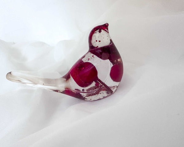 Handmade Berry Red Resin Cardinal Bird Decor - Home Decor Accent