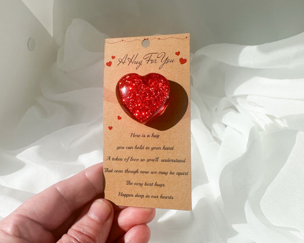 Pocket Hug - Pocketful of Hugs Handmade Resin Heart with Card