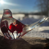 Berry Red Cardinal - Handmade Red Berry Resin Bird Home Decor