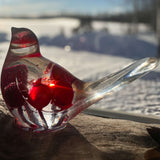 Berry Red Cardinal - Handmade Red Berry Resin Bird Home Decor