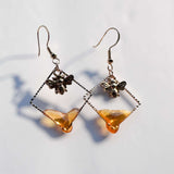 Bee -utiful Honey Bee Drip Earrings Handmade with Gold Bee Charm