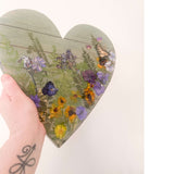 Heart of the Forest Sage Green Wood Art |Handmade Butterfly Decor
