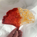 Ruby Radiance Resin Trays - Handmade Red & Gold Leaf Resin Trays