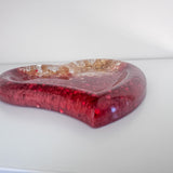 Ruby Radiance Resin Trays - Handmade Red & Gold Leaf Resin Trays