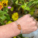 Bee Bracelet - Dripping Honey Handmade Silver Honeycomb & Bee Charm