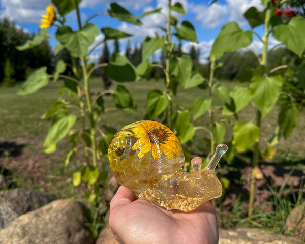 Sunflower Snail - Sunny the Sunflower Snail Handmade Floral Home Decor