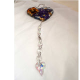 Botanical Heart Suncatcher | Handmade Pressed Purple Pansy & Gold Leaf