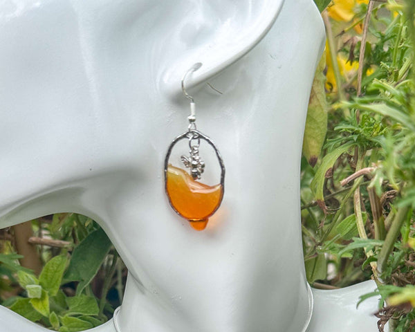 Dripping Honey Handmade Bee -utiful Silver Drop Resin Earrings