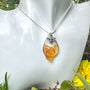 Dripping Honey Teardrop Nature Inspired Pendant with Silver Bee Charm