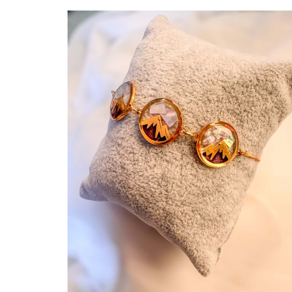 Midnight Peak & Northern Lights Slider Bracelet Handmade Pearl Effect