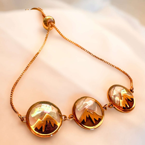 Midnight Peak & Northern Lights Slider Bracelet Handmade Pearl Effect