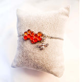 Bee Bracelet - Dripping Honey Handmade Silver Honeycomb & Bee Charm