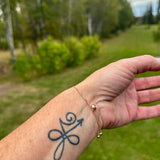 Forget Me Not Flower Bracelet: Handmade Rose Gold Trio Bracelet