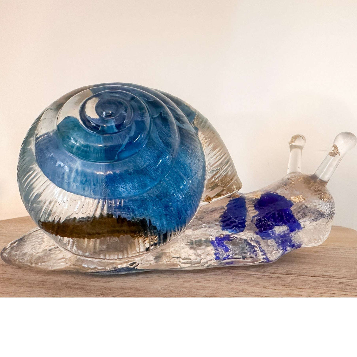 Handmade Rose Resin Snail Statue | Botanical Real Flower Home Decor