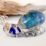 Handmade Rose Resin Snail Statue | Botanical Real Flower Home Decor