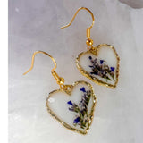 Wildflower Hearts | Dainty Blue & white Meadow Handmade Resin Earrings