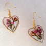 Romance Hearts | Real Pink Rose & Meadow Handmade Bloom Resin Earrings