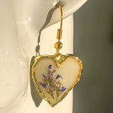 Wildflower Hearts | Dainty Blue & white Meadow Handmade Resin Earrings