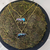 Northern Lights Spirit Bear Pendant - Handmade Resin Aurora Bear  