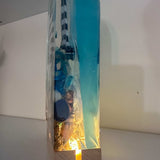 Handmade Resin Sailboat Sculpture – A Tranquil Ocean Scene Illuminated