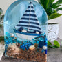 Handmade Resin Sailboat Sculpture – A Tranquil Ocean Scene Illuminated