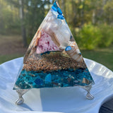 Handmade Ocean-Inspired Resin Pyramid – Bring the Beach Home