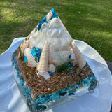 Handmade Ocean-Inspired Resin Pyramid – Bring the Beach Home