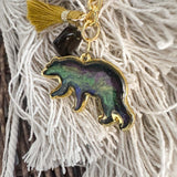 Northern Lights Spirit Bear - Handmade Resin Aurora Keychain