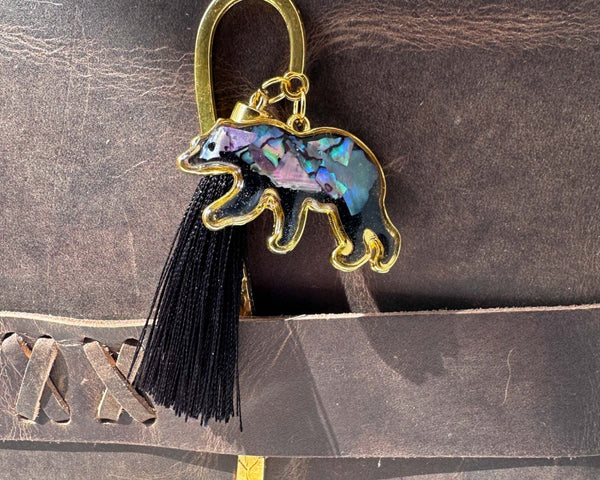 Northern Lights Spirit Bear - Handmade Resin Aurora Bookmark