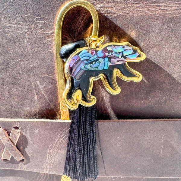 Northern Lights Spirit Bear - Handmade Resin Aurora Bookmark