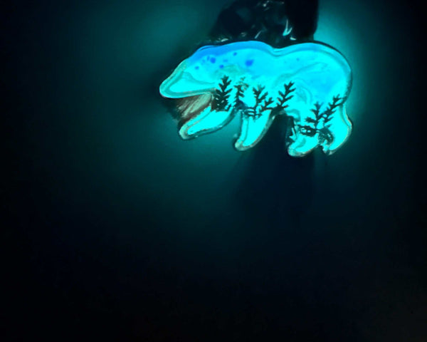 Northern Lights Spirit Bear - Handmade Resin Aurora Bookmark