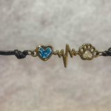 Pet Memorial Bracelet - Handmade Pet Paw & Heart Memorial Bracelet